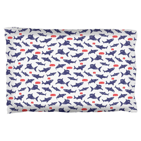 Talking Sharks Got Fish Repeat Pattern Pillow Case