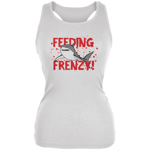 Shark Bloody Feeding Frenzy Juniors Soft Tank Top