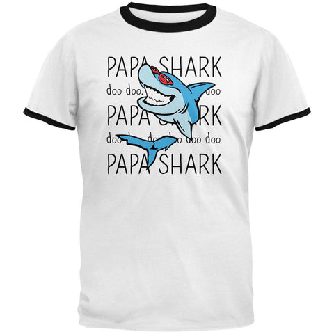 Papa Shark Doo Doo Doo Mens Ringer T Shirt