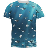 Shark Pattern Ocean All Over Mens T Shirt