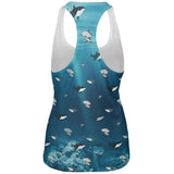 Shark Pattern Ocean All Over Womens Work Out Tank Top