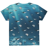 Shark Pattern Ocean All Over Youth T Shirt