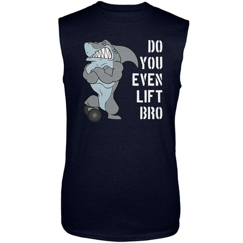 Muscular Shark Do You Even Lift Bro Workout Gym Rat Mens Sleeveless Shirt