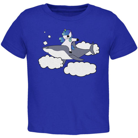 Dabbing Unicorn Riding Shark In The Sky Toddler T Shirt