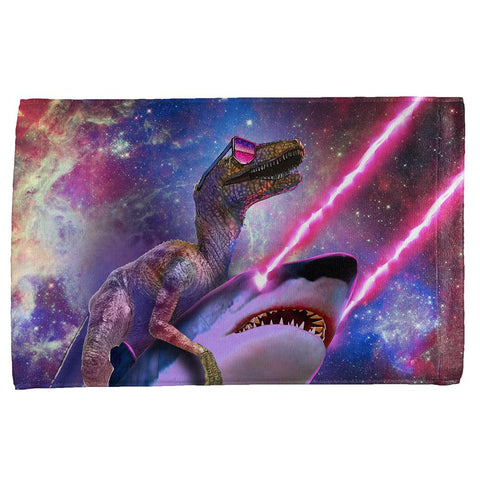 Velociraptor Laser Shark in Space All Over Hand Towel