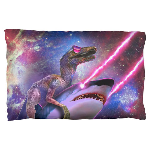 Velociraptor Laser Shark in Space Pillow Case