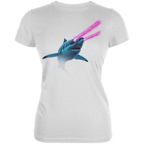 Galaxy Shark Great White Laser Beams Juniors Soft T Shirt