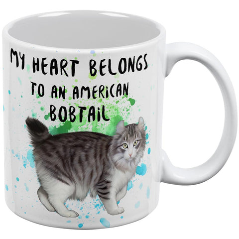 My Heart Belongs to an American Bobtail All Over Coffee Mug