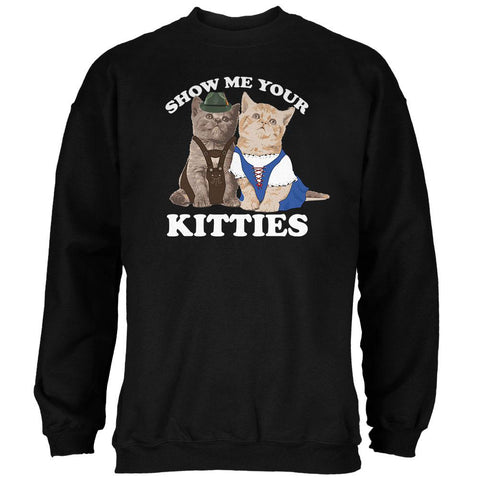 Oktoberfest Show Me Your Kitties Lederhosen Dirndl Beer Maiden Cat Mens Sweatshirt