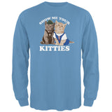 Oktoberfest Show Me Your Kitties Lederhosen Dirndl Beer Maiden Cat Mens Long Sleeve T Shirt