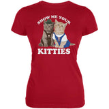 Oktoberfest Show Me Your Kitties Lederhosen Dirndl Beer Maiden Juniors Soft T Shirt