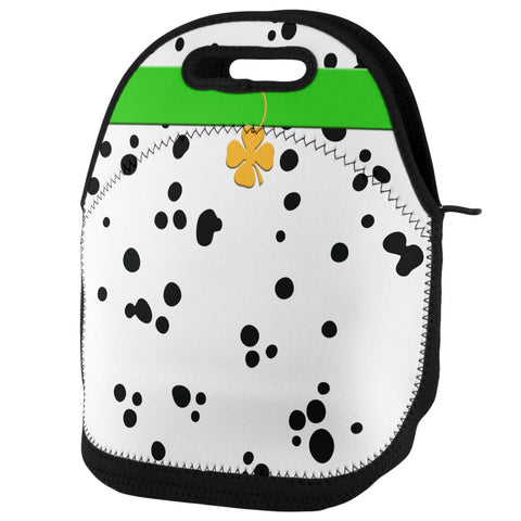 St Patrick's Day Dog Dalmatian Green Collar Shamrock Lunch Tote Bag