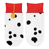 Dog Dalmatian Costume Red Collar All Over Toddler Ankle Socks