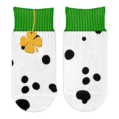 St Patrick's Day Dalmatian Costume Green Collar Shamrock Toddler Ankle Socks