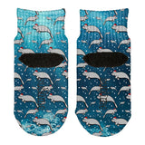 Christmas Manatee Floaty Potato Pattern All Over Toddler Ankle Socks