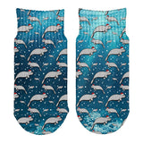 Christmas Manatee Floaty Potato Pattern All Over Toddler Ankle Socks