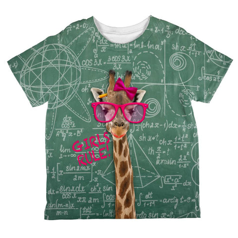 Giraffe Math Geek Girl Formulas All Over Toddler T Shirt