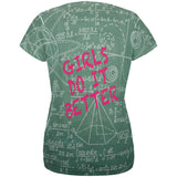 Giraffe Math Geek Girl Formulas All Over Womens T Shirt