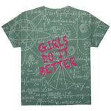 Giraffe Math Geek Girl Formulas All Over Youth T Shirt