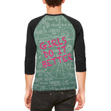 Giraffe Math Geek Girl Formulas Mens Raglan T Shirt