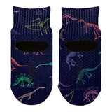 Dino Dinosaur Color Pattern Cute All Over Toddler Ankle Socks