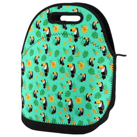 Tropical Toucan Rainforest Repeat Pattern Lunch Tote Bag