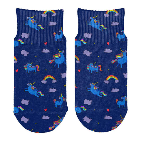 Flying Unicorn Unicorns Sky Repeat Pattern All Over Toddler Ankle Socks