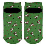 Retro Ferry Merry Christmas Ferret Pattern All Over Adult Ankle Socks