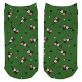 Retro Ferry Merry Christmas Ferret Pattern All Over Adult Ankle Socks