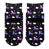 Galaxy Unicorn Pattern All Over Toddler Ankle Socks