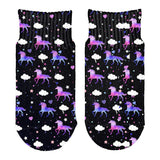 Galaxy Unicorn Pattern All Over Toddler Ankle Socks