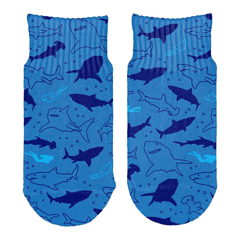 Shark Sharks Outline Repeat Pattern All Over Toddler Ankle Socks