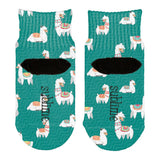 Llama Cute Teal Repeat Pattern All Over Toddler Ankle Socks