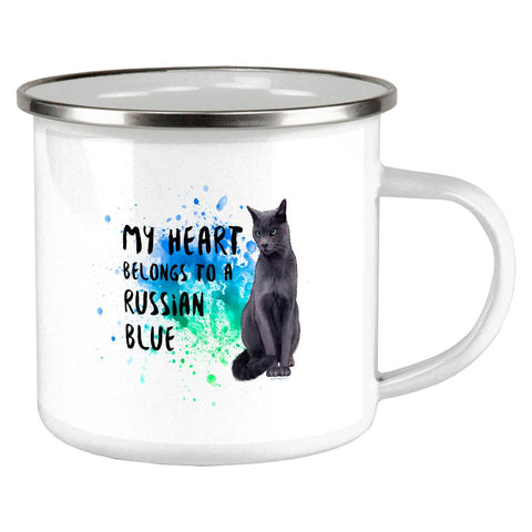 My Heart Belongs Russian Blue Cat Camp Cup