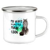 My Heart Belongs Maine Coon Cat Camp Cup  front view
