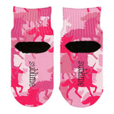 Unicorn Pink Camo Camouflage All Over Toddler Ankle Socks