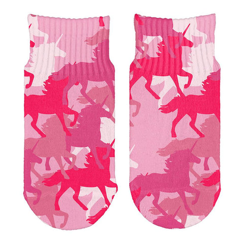 Unicorn Pink Camo Camouflage All Over Toddler Ankle Socks