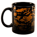 Halloween Bats in Flight All Over Black Out Coffee Mug