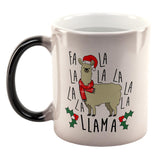 Christmas Fa La Llama All Over Heat Changing Coffee Mug