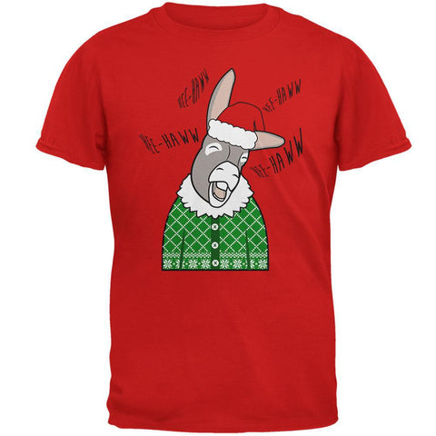 Italian Christmas Donkey Hee-Haw Funny Cute Mens Soft T Shirt