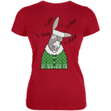 Italian Christmas Donkey Hee-Haw Funny Cute Juniors Soft T Shirt front view