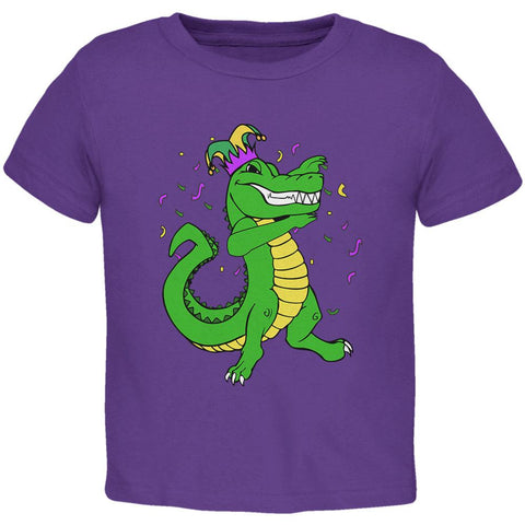 Mardi Gras Dabbing Alligator Jester Toddler T Shirt