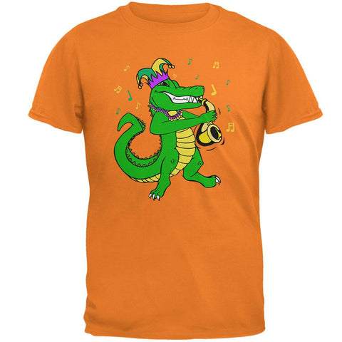 Mardi Gras Alligator Playing Saxaphone Jester Jazz Mens T Shirt