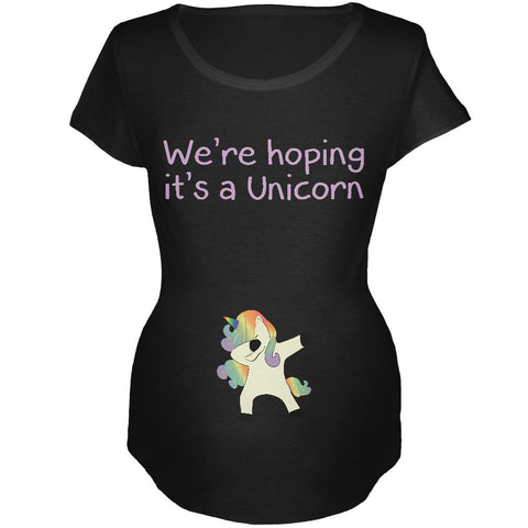 We're Hoping It's A Dabbing Unicorn Maternity Soft T Shirt