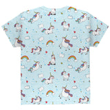 Flying Unicorn Unicorns Sky Repeat Pattern All Over Youth T Shirt