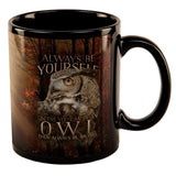 Always Be Yourself Unless Owl All Over Black Out Coffee Mug