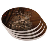 Always Be Yourself Unless Owl Set of 4 Round Sandstone Coasters
