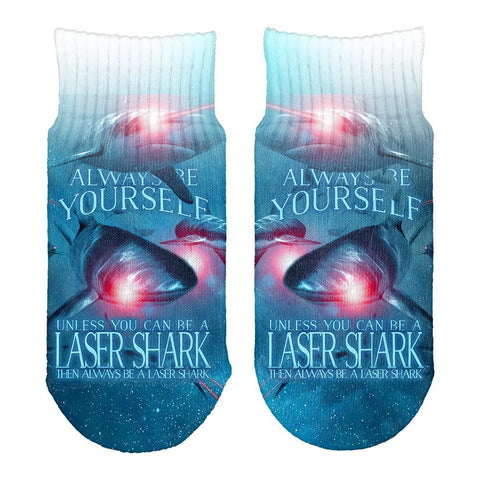 Always Be Yourself Unless Laser Shark All Over Toddler Ankle Socks