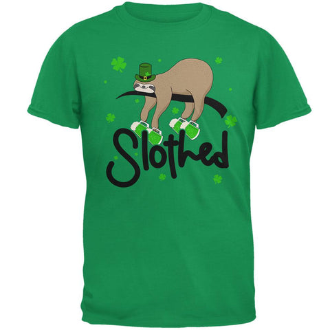 St. Patrick's Day Slothed Sloth Sloshed Drinking Mens T Shirt