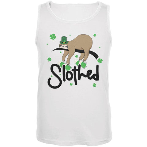 St. Patrick's Day Slothed Sloth Sloshed Drinking Mens Tank Top